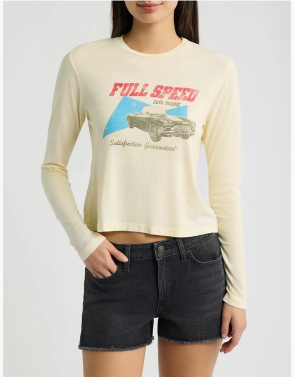 Daydreamer Full Speed Auto Supply Burnout Vintage Long Sleeve Top Size S NWT
